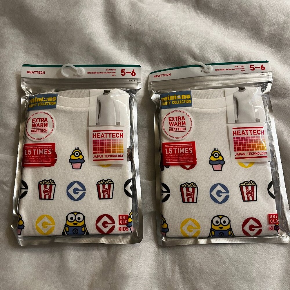 Uniqlo HEATTECH EXTRA WARM Crew Neck Long Sleeve T-Shirt for Boys 5-6